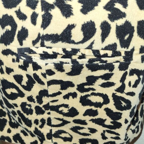 Chico’s Size 0 {X-Small} Black and Tan Cotton Blend Jacket Animal Print Lined - Picture 2 of 15